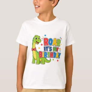 Roar It's My Birthday Cute Dinosaur Kids T-Shirt