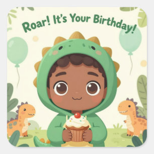 Roar It's Your Birthday Square Sticker