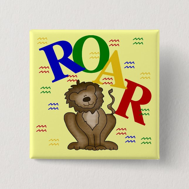 Roar Lion T-shirts and Gifts 15 Cm Square Badge (Front)