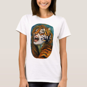 Roar of the Wild Heart – Colourful Tigress      T-Shirt