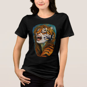 Roar of the Wild Heart – Colourful Tigress Tri-Blend Shirt