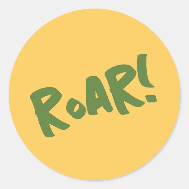 Roar Party Animals Birthday Classic Round Sticker (Front)