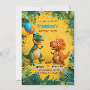 Roar-some Dinosaur Birthday Invitation – Jungle Ki