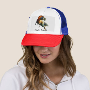 🦖 Roar-some Traditional Art Painting of a DINO-T Trucker Hat