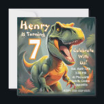 Roar T-Rex Dinosaur Kid's 7th Birthday Invitation<br><div class="desc">Rawr! This T-Rex design is sure to be a roaring hit at your child's dinosaur-themed birthday celebration. Utilise the design tool to effortlessly customise all the details, and don't forget to add any special instructions on the back.
generativecontent</div>