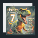 Roar T-Rex Dinosaur Kid's 7th Birthday Invitation<br><div class="desc">Rawr! This T-Rex design is sure to be a roaring hit at your child's dinosaur-themed birthday celebration. Utilise the design tool to effortlessly customise all the details,  and don't forget to add any special instructions on the back.
generativecontent</div>