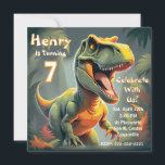 Roar T-Rex Dinosaur Kid's 7th Birthday Invitation<br><div class="desc">Rawr! This T-Rex design is sure to be a roaring hit at your child's dinosaur-themed birthday celebration. Utilise the design tool to effortlessly customise all the details, and don't forget to add any special instructions on the back.
generativecontent</div>