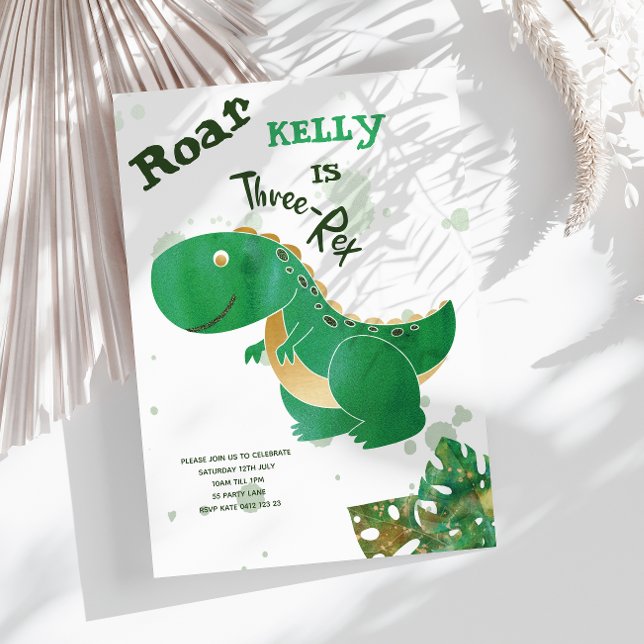 Roar, Three-Rex Cute Dinosaur Invitation (Creator Uploaded)