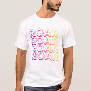 ROAR Vibrant Gradient Typography Modern Unisex T-Shirt