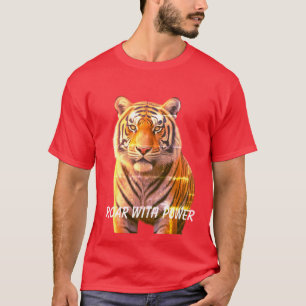 "Roar with Power: Fierce Tiger Graphic Tee" T-Shirt