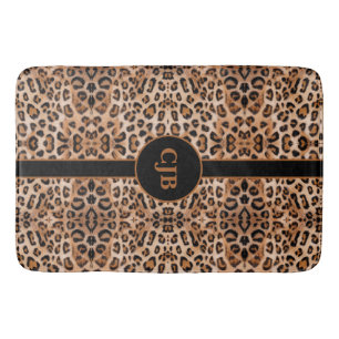 Roar with Style: Custom Leopard Print Bath Mat