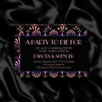 Roarin 20s Coral Pink Gold Art Deco Murder Mystery