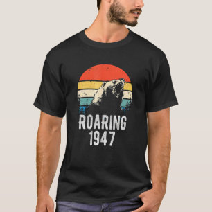 Roaring 1947 Vintage Retro Sunset Bear Animal 75th T-Shirt