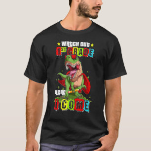 Roaring 1st Grade Dinosaur Rex Back To School Boys T-Shirt