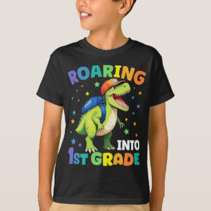 Roaring 1st Grade Dinosaur T Rex Back To School T-Shirt