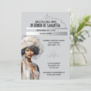 Roaring 20's african american Great Gatsby elegant Invitation