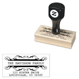 Roaring 20s Art Deco Custom Return Address Rubber Stamp