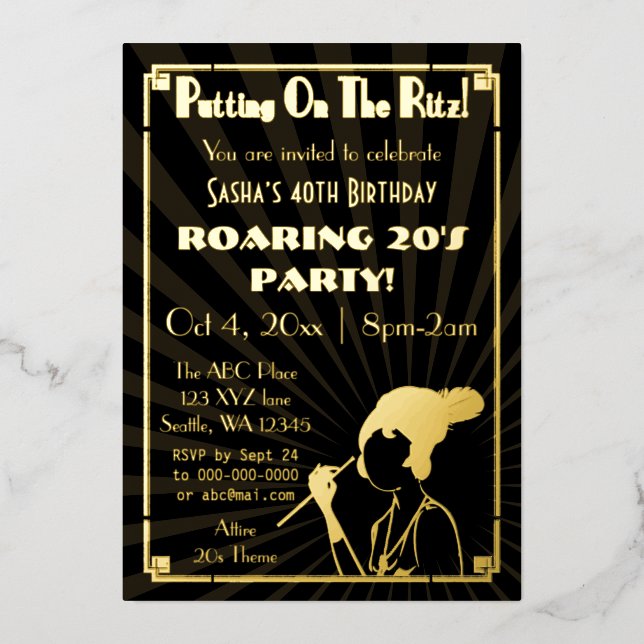 Roaring 20s art deco flapper girl  (Front)