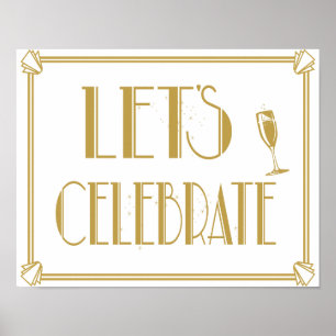 Roaring 20's Art Deco Lets Celebrate wedding print