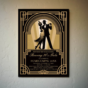 Roaring 20s Art Deco Prom Homecoming School Gala Poster