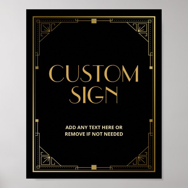Roaring 20s Art Deco Speakeasy Custom Poster (Front)