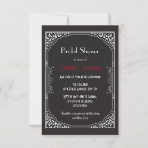 Roaring 20s Black - 3x5 Bridal Shower Invitation