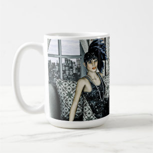 Roaring 20s Flapper Fashion Art Illustration Coffee Mug