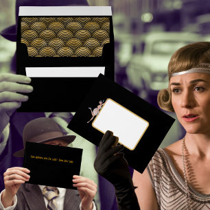 Roaring 20's Flapper girl Art Deco style party Envelope