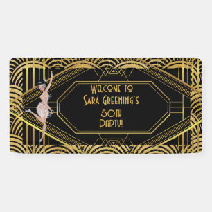 Roaring 20's Flapper Twenties Great Gatsby 1920 Banner