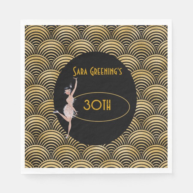 Roaring 20's Flapper Twenties Great Gatsby 1920 Napkin (Front)