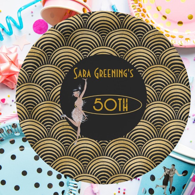 Roaring 20's Flapper Twenties Great Gatsby 1920 Paper Plate (Roaring Twenties)