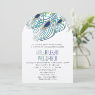 Roaring 20s Gatsby Boho Vintage Peacock Lovebird Invitation