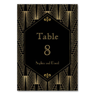 Roaring 20s Great Gatsby Art Deco TABLE NUMBER