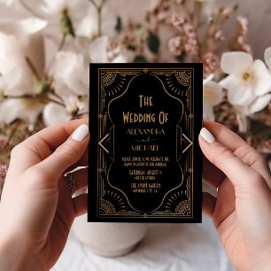 Roaring 20s Great Gatsby Vintage Art Deco Wedding Invitation