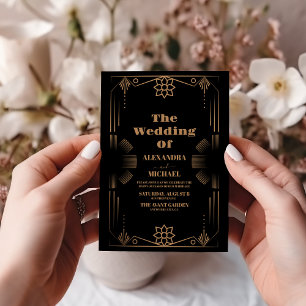 Roaring 20s Great Gatsby Vintage Art Deco Wedding Invitation