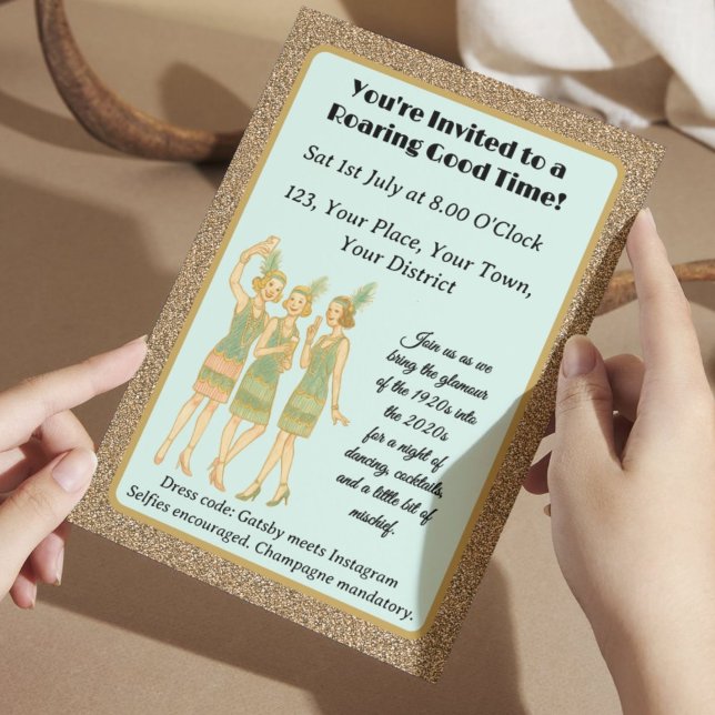 Roaring 20's instagram party 1920's gatsby bash invitation (Creator Uploaded)