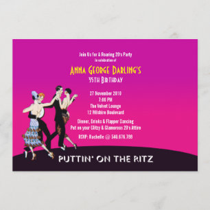 Roaring 20's Jazz Party Theme Invitation
