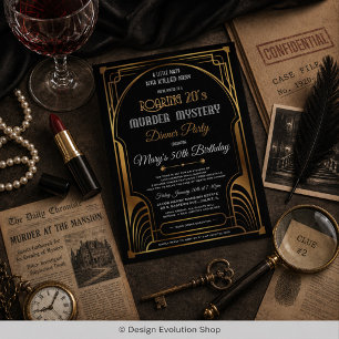 Roaring 20s Murder Mystery (Foil also available) Invitation