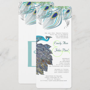 Roaring 20s Peacock Feathers Wedding Invitations