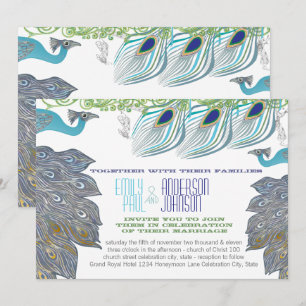 Roaring 20's Peacock Peacock Feathers Invitation