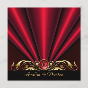 Roaring 20's Red Art Deco Bridal Shower Invitation