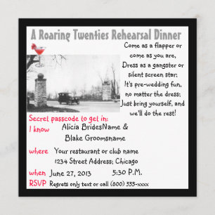 Roaring 20s Rehearsal Dinner Invitation