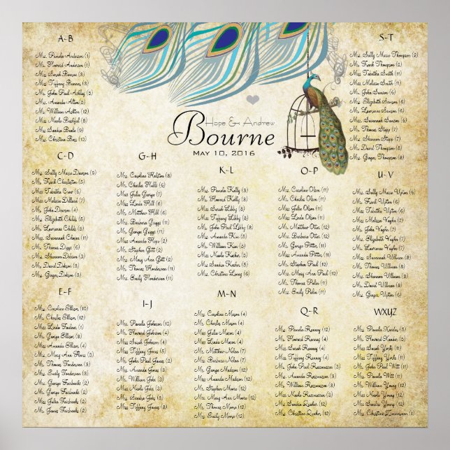 Roaring 20's Seating Chart 12 Tables (Front)