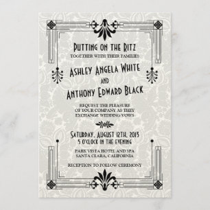 Roaring 20s Twenties Art Deco Wedding Invitation
