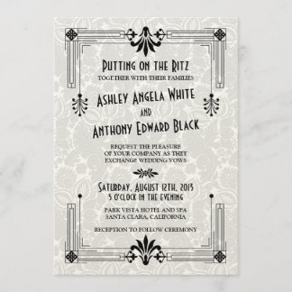 Roaring 20s Twenties Art Deco Wedding Invitation