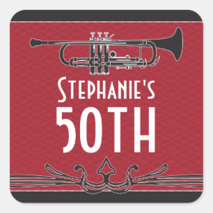 Roaring 20s Twenties Speakeasy 50th Birthday Party Square Sticker