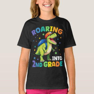 Roaring 2nd Grade Dinosaur T Rex Back To School  T-Shirt
