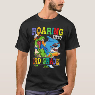 Roaring 3rd Grade Dinosaur Shark Back To School Bo T-Shirt