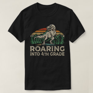 Roaring 4th Grade Dinosaur T Rex Back To School  T-Shirt