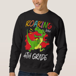 Roaring 4th Grade Rex Dinosaur Back To School Boys Sweatshirt